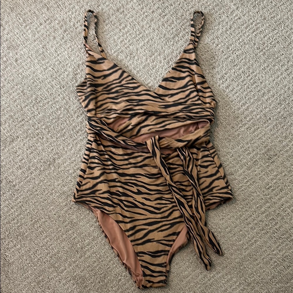 Aerie Wrap Large Long One Piece Swimsuit